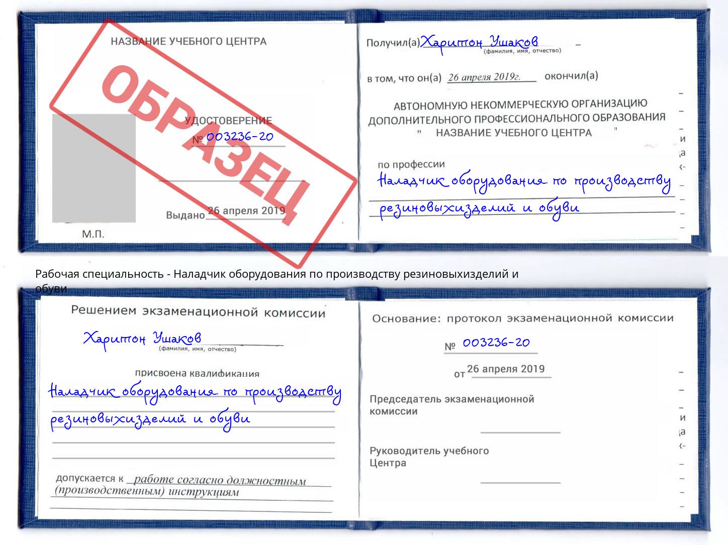 Наладчик оборудования по производству резиновыхизделий и обуви Донецк