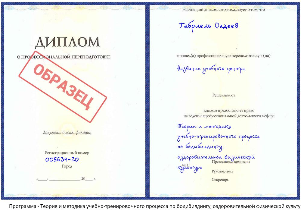 Теория и методика учебно-тренировочного процесса по бодибилдингу, оздоровительной физической культуре Донецк