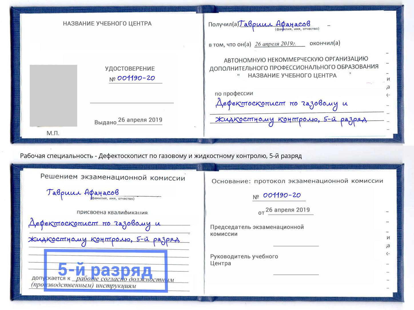 корочка 5-й разряд Дефектоскопист по газовому и жидкостному контролю Донецк